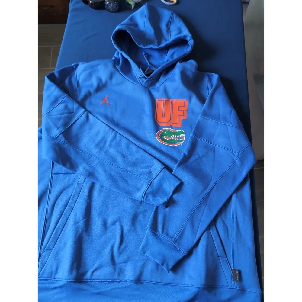 NWOT Jordan Florida Gators Hoodie Mens 2XL Blue Orange UF Team Issued Pullover